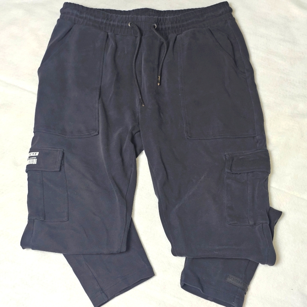 Alphalete Cargo Joggers Womens Black Large Super Soft Outdoor Lounge‎ Sweats
